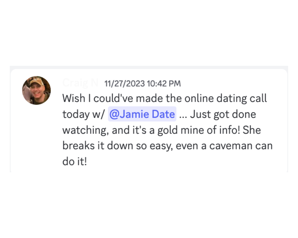 Comment from Craig N. praising Jamie's easy-to-understand tips